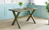 Green Rustic Wood Dining Table
