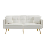 Cream White  VELVET SOFA BED
