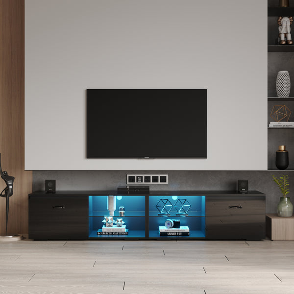 TV Stand  TV cabinet with color-changing LED light for living room