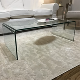 Glass Coffee Table, Tempered Clear Glass Coffee Table for Living Room