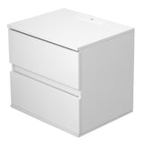 Nightstand with 2 Drawers, USB Charging Ports, Wireless Charging and Remote Control LED Light-White