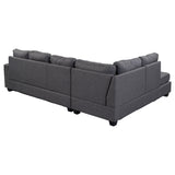 Grey Sectional Sofa Space Saving with Storage Ottoman