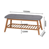 Living Room Bamboo Bench Entryway Shoe Rack 39.3 x 12 x 17.3 inch