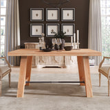 Wood Dining Table Kitchen Furniture Rectangular Table, Seats up to 6