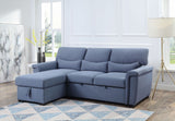 Blue Reversible Storage Sleeper Sectional Sofa, Blue Fabric