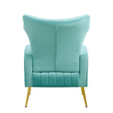 Modern Velvet Accent Chair with Arms, Wingback Reading Chair