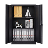 Metal Storage Cabinet with Locking Doors and Adjustable Shelf, Folding Filing Storage Cabinet , Rolling Storage Locker Cabinet for Home Office,School,Garage, Black