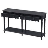 Country Console Table for Hallway Living Room Bedroom with 4 Front Facing Storage Drawers and 1 Shelf