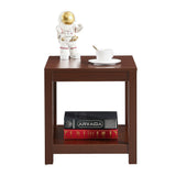 Classic brown Side Table , 2-Tier Small Space End Table ,Modern Night Stand, Sofa table, Side Table with Storage Shelve