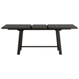 Retro Industrial Style 7-Piece Dining Table Set Extendable Table with 18” Leaf and Six Wood Chairs
