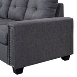 Grey Sectional Sofa Space Saving with Storage Ottoman