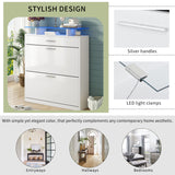 Slim Entryway Organizer with 2 Flip Drawers