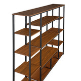 [VIDEO] Bookcase and Bookshelf, Home Office 5 Tier Bookshelf, Open Freestanding Storage Shelf with Metal Frame, Brown