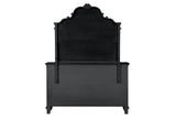 King 6 Pc Tufted Upholstery Bedroom set made with Wood in Black