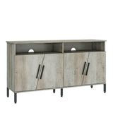 Farmhouse style TV Stand, TV station with storage and open drawers, entertainment center console table, living room media furniture.(Grey,58’’W*23.6’’D*31.5’’H)