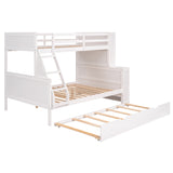 Twin over Full Bunk Bed with Trundle and Shelves