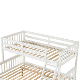 Twin Over Full Bunk Bed with Trundle, Convertible into 2 Beds, the Bunk Bed with Ladder and Safety Rails for Kids, Teens, Adults