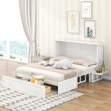 Queen Size Mobile Murphy Bed with Drawer and Little Shelves