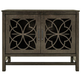 U-style Wood Storage Cabinet with Doors and Adjustable Shelf, Entryway Kitchen Dining Room, Grey