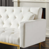 Cream White  Convertible Folding Futon Sofa Bed , Sleeper Sofa Couch for Compact Living Space.