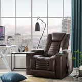 Orisfur. Power Motion Recliner with Adjustable Headrest,  Home Theater Seating with Hidden Arm Storage and Convenient Cup Holder Design