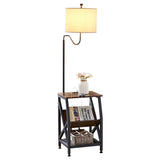 Side Table End Table  with Floor Lamp