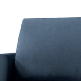Classic Linen Armchair Accent Chair with Bronze Nailhead Trim Wooden Legs Single Sofa Couch for Living Room, Bedroom, Balcony, Navy Blue