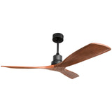 52inch Outdoor Farmhouse Ceiling Fan with Remote Carved Wood Fan Blade Reversible Motor