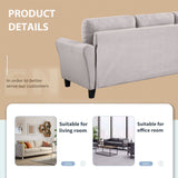 Modern Living Room Sofa Set Linen Upholstered Couch Furniture for Home or Office ,Light Grey,(1+2+3-Seat,Old Sku:SG000368AAA)