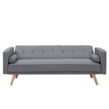[Video] Dark Grey Double Corner Folding Sofa Bed, Two Throw Pillows
