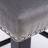 Contemporary Velvet Upholstered Wing-Back Barstools