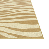 Tabora Beige and Gold Viscose Area Rug 5x8