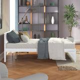 Sleigh Queen Size Wood Platform Bed  for White color