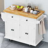 Kitchen Island Cart with Two Storage Cabinets