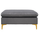 Grey Sectional Sofa with Ottoman