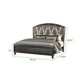 King 6 PC LED Bedroom set made with Gunmetal Copper finish