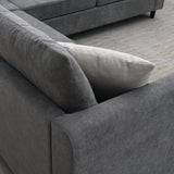 Modern Upholstered Living Room Sectional Sofa, L Shape Furniture Couch with 3 Pillows