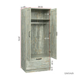 High wardrobe with 2 doors