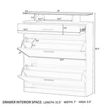 Slim Entryway Organizer with 2 Flip Drawers