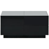Extendable Coffee Table with 4 Drawers with Hidden Storage Compartment