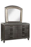 King 6 PC LED Bedroom set made with Gunmetal Copper finish