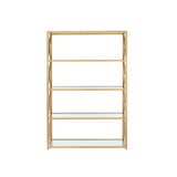 Milavera Bookshelf in Gold & Clear Glass