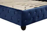 King Bed 4 Piece Blue Upholstered set