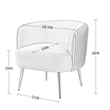 Velvet Accent Upholstered Chair, Living Room Chair, Modern Reception Arm Chair with Golden Legs for Bedroom Reading Room