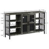 Wine Bar Cabinet, Liquor Storage Credenza, Sideboard with Wine Racks & Stemware Holder