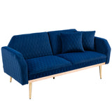 COOLMORE  Velvet  Sofa , Accent sofa .loveseat sofa with rose gold metal feet  and  Teal  Velvet