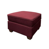 Red Sectional Sofa & 2 Pillows in Red Linen