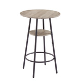 JHX Bar Table Set with 2 Bar stools PU Soft seat with backrest