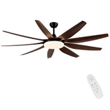YUHAO 71" Integrated LED Lighting Ceiling Fan with 9 Wood Grain Blade