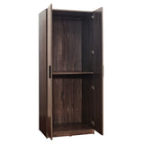 Willow Two-Door Wood Closet with One Shelf in Rustic Gray